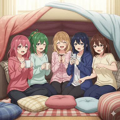 An accidental. All girls SLEEP OVER